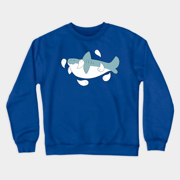 Shark with Ghosts Crewneck Sweatshirt by saradaboru